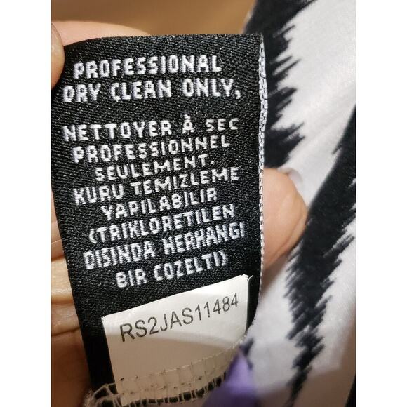 Tibi Knee Length Dress Womens Size Medium Multicolor Geometric One Shoulder Off - Picture 6 of 14